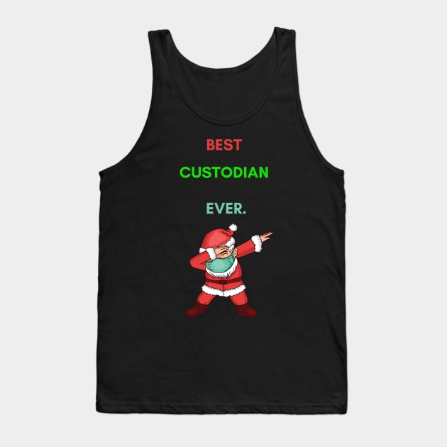 Funny Christmas 2020 Gift Dabbing Santa Mask For Custodian's Tank Top by Retro_Design_Threadz